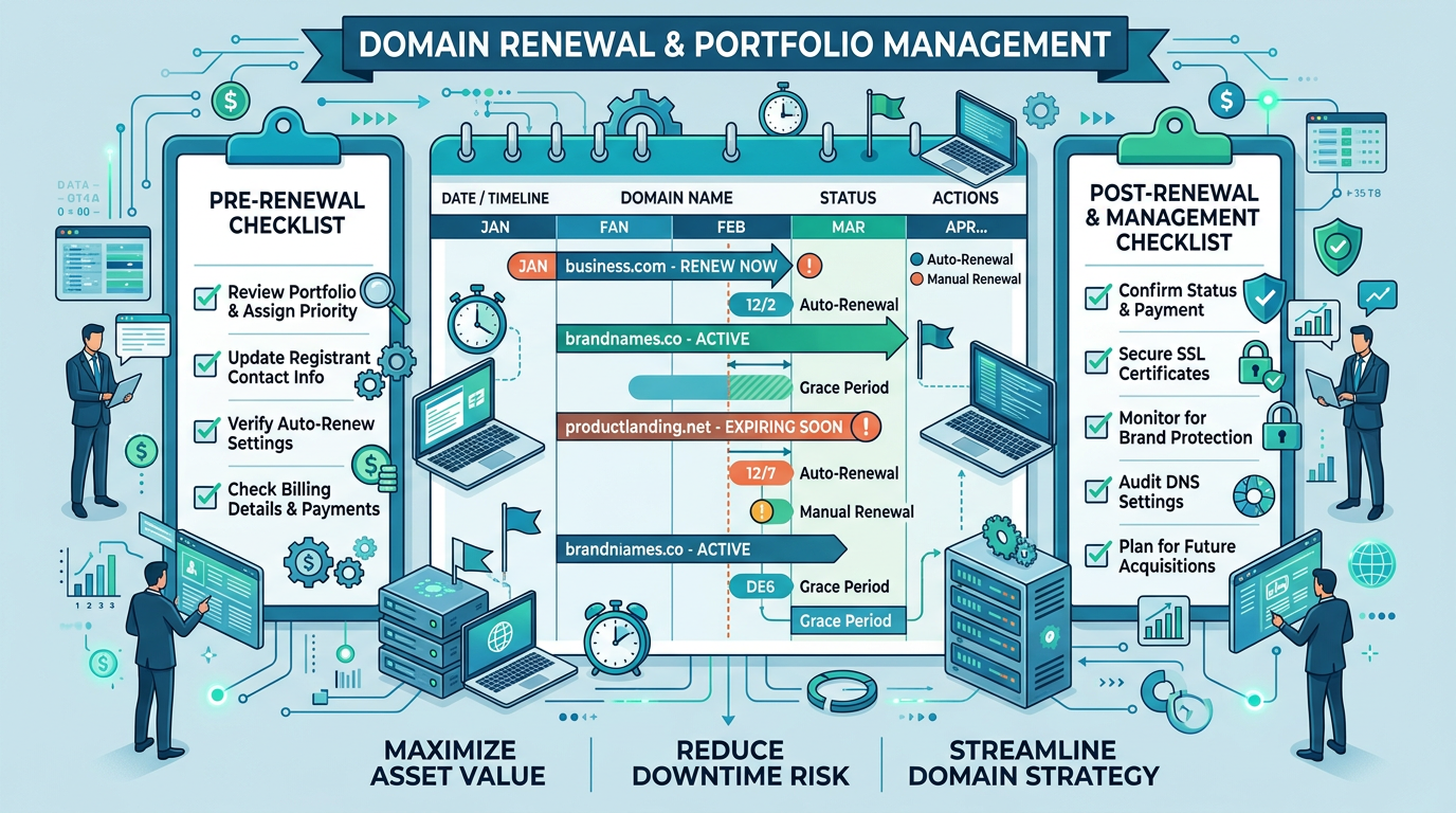 Domain Renewal and Portfolio Optimisation